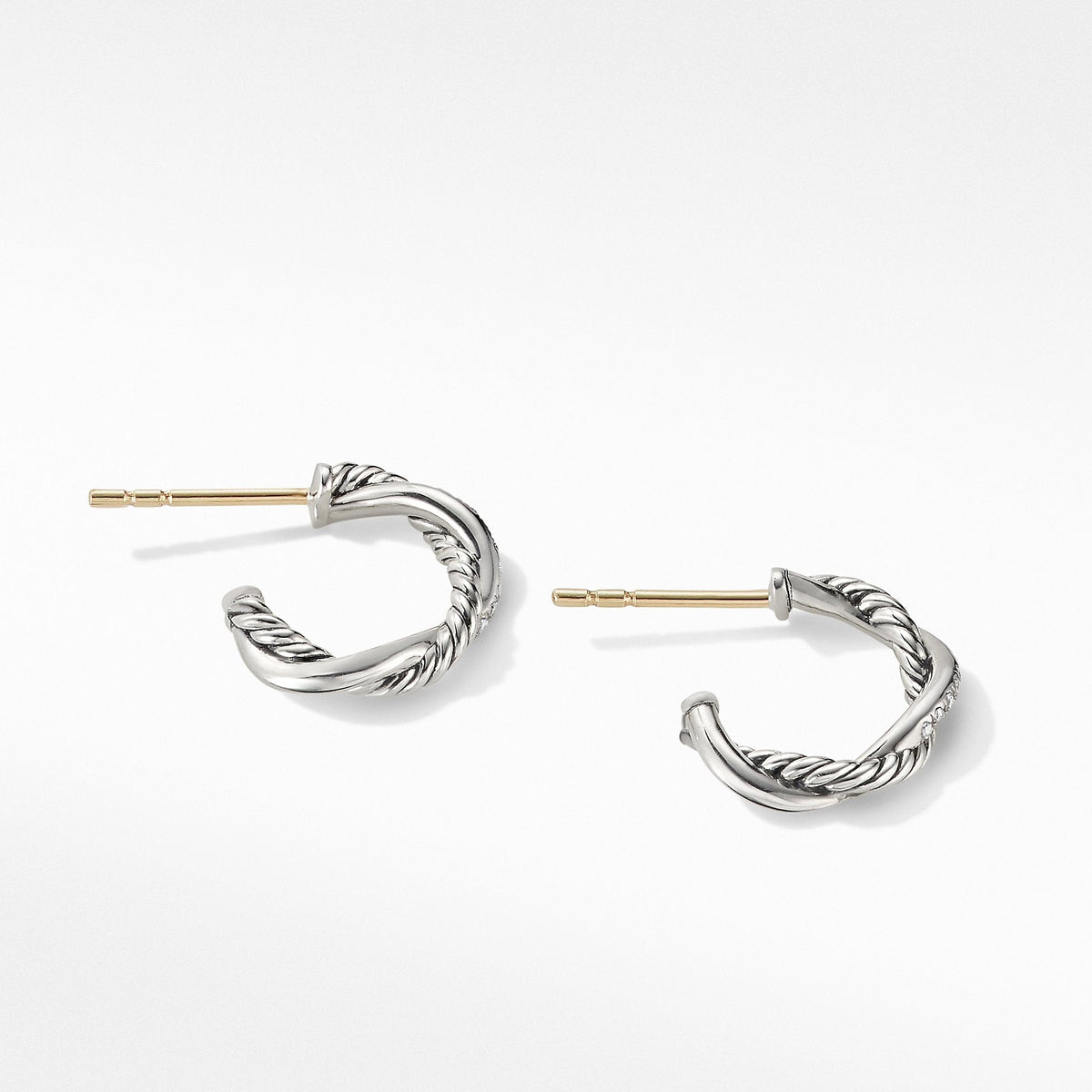 Petite Infinity Huggie Hoop Earring with Pavé Diamonds