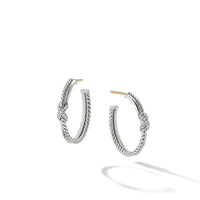 Petite X Hoop Earrings with Pavé Diamonds