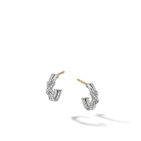 Petite X Mini Hoop Earrings with Pavé Diamonds