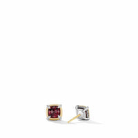 Petite Chatelaine® Stud Earrings with Garnet, 18K Yellow Gold Bezel and Pavé Diamonds
