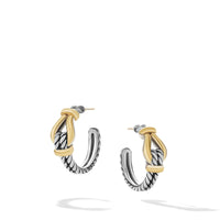 Thoroughbred Loop Huggie Hoop Earrings with 18K Yellow Gold