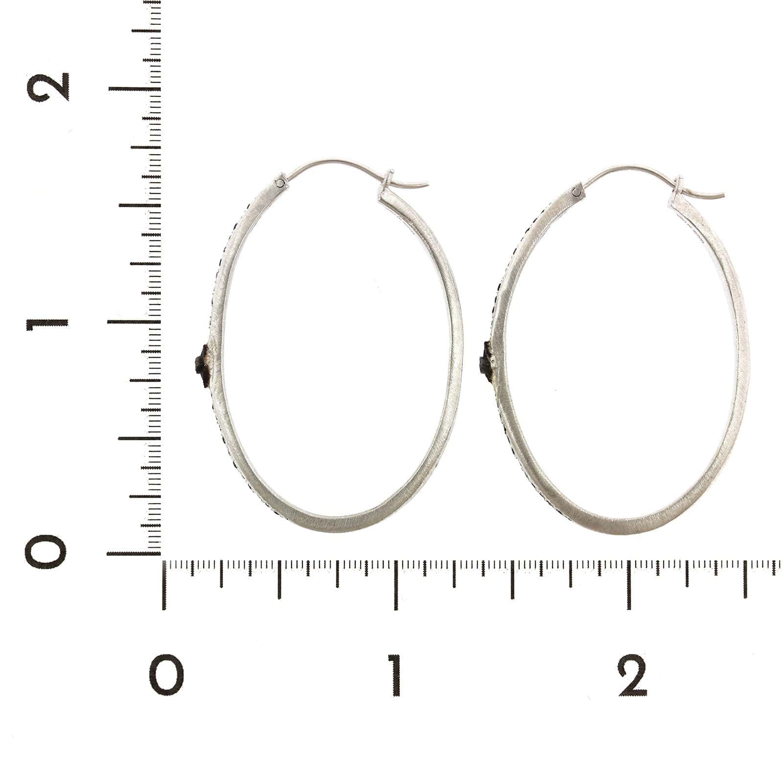 Armenta Sterling Silver Black Sapphire Hoop Earrings