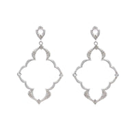 Sterling Silver Diamond and White Sapphire Drop Earrings