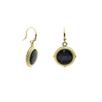 18K Yellow Gold AND Sterling Silver Hematite Drop Earrings