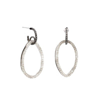 Sterling Silver Open Diamond Drop Earrings