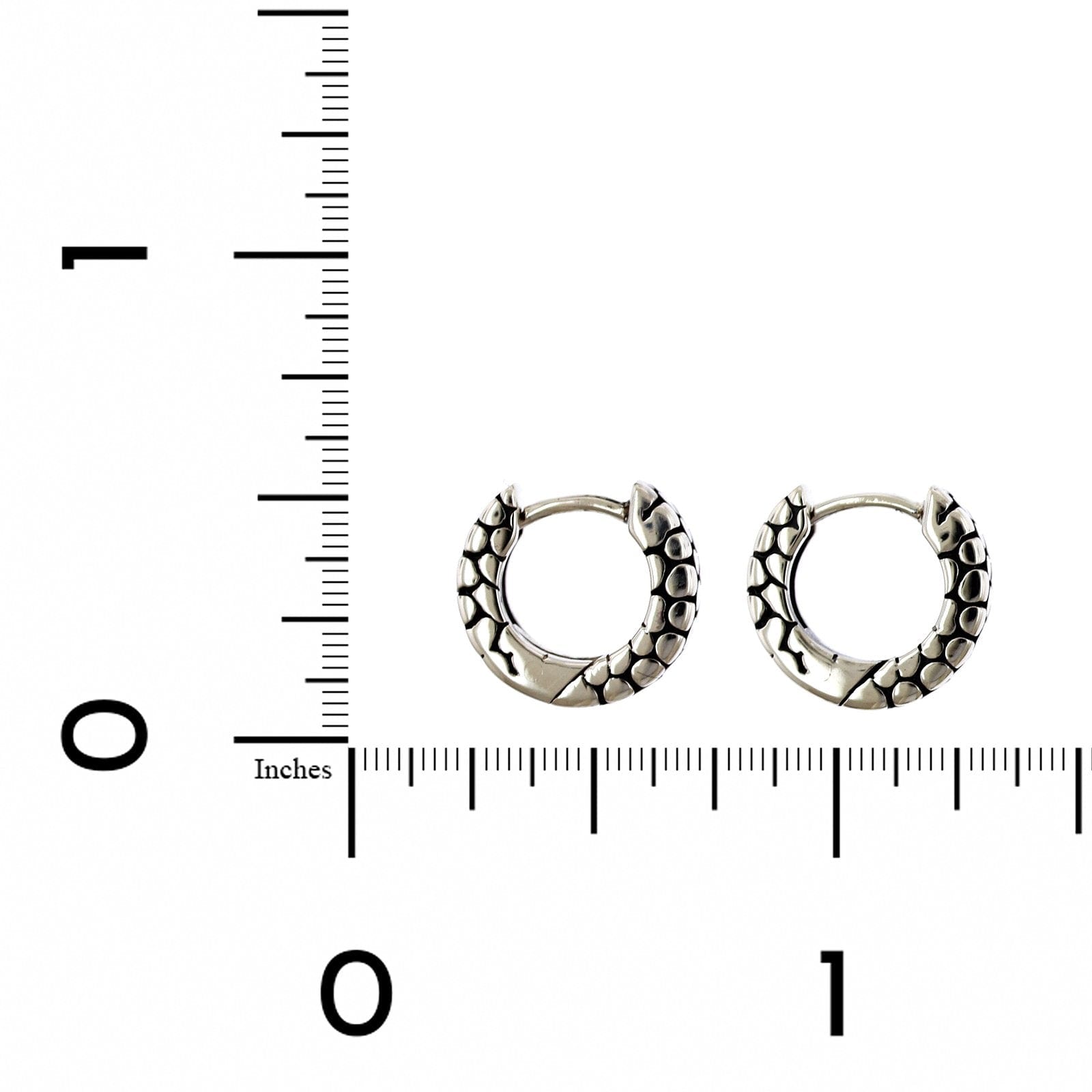 Sterling Silver Stingray Snap Huggie Earrings