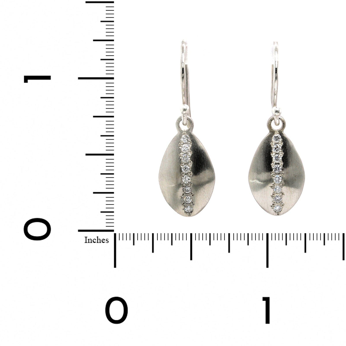Adel Chefridi Sterling Silver Diamond Dangle Earrings