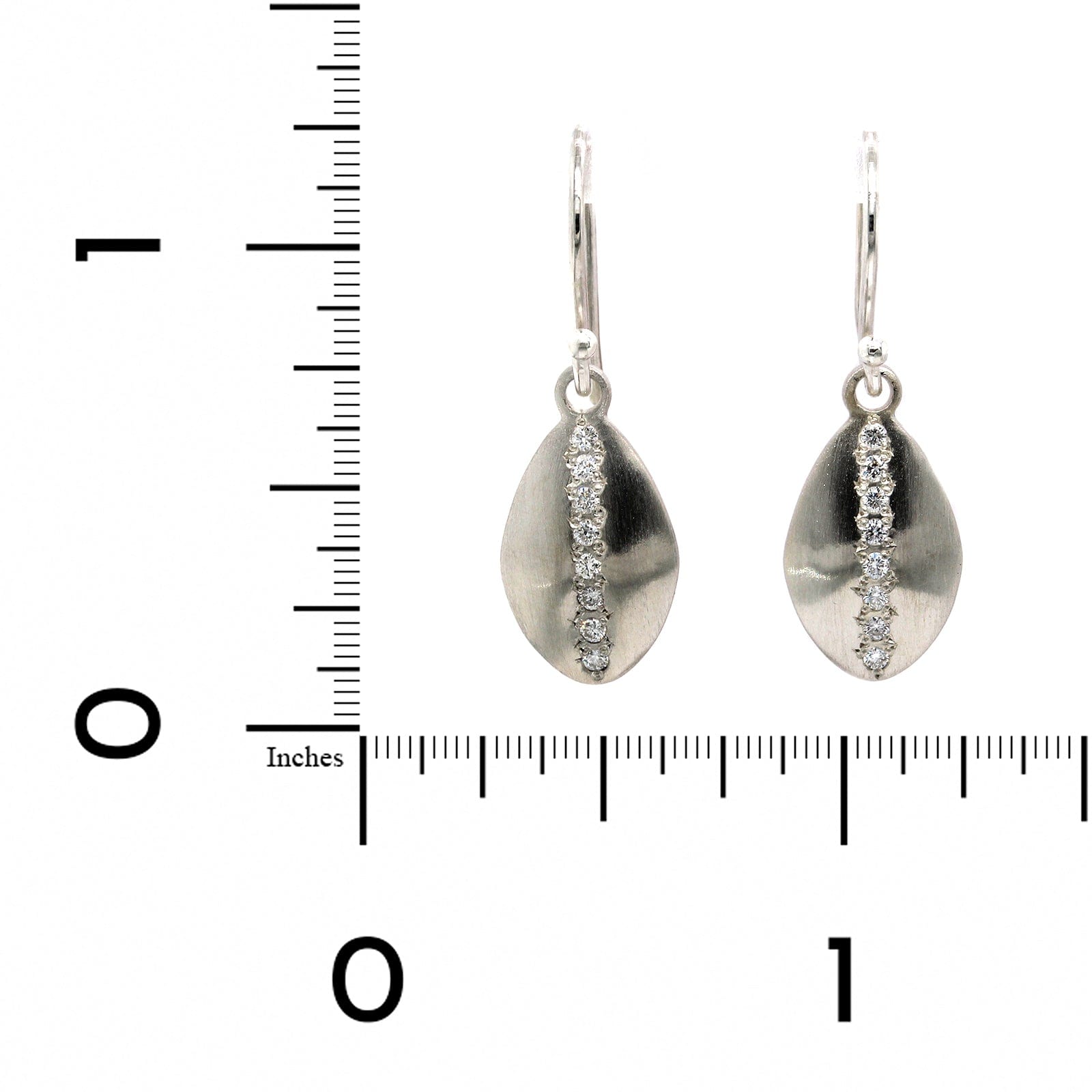Adel Chefridi Sterling Silver Diamond Dangle Earrings