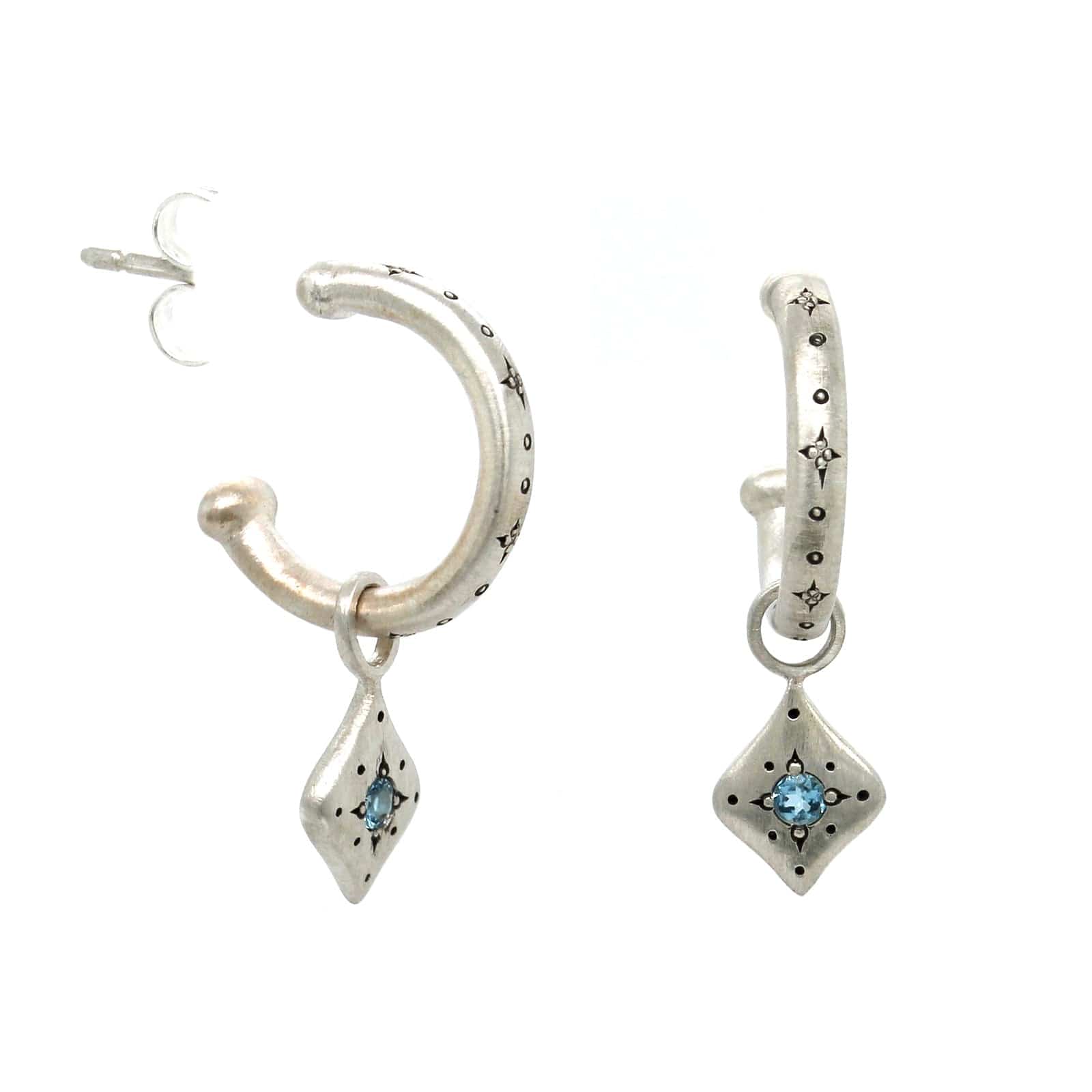 Adel Chefridi Sterling Silver Aquamarine Dangle Earrings