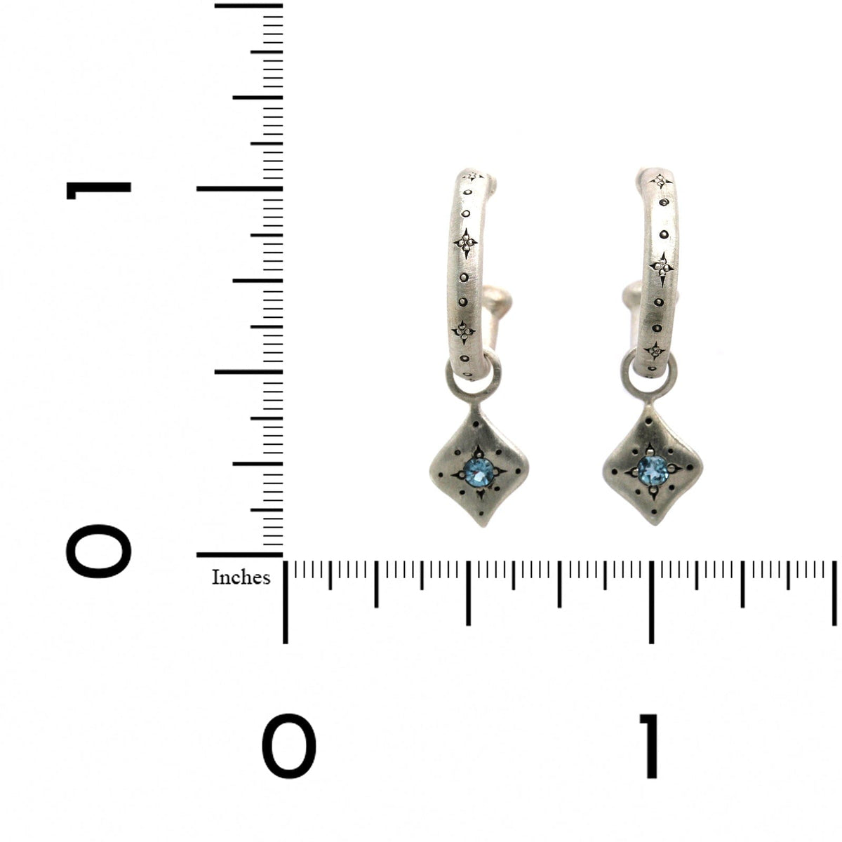 Adel Chefridi Sterling Silver Aquamarine Dangle Earrings