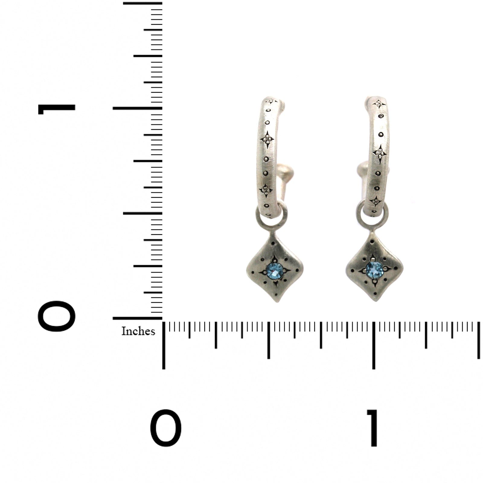 Adel Chefridi Sterling Silver Aquamarine Dangle Earrings