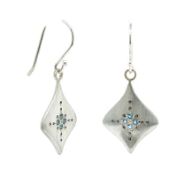 Adel Chefridi Sterling Silver Aquamarine Dangle Earrings