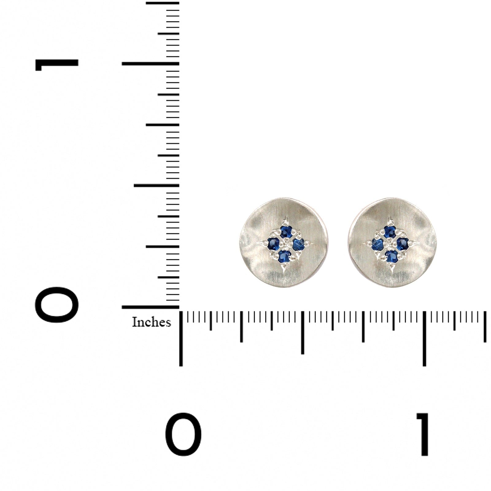 Adel Chefridi Sterling Silver Sapphire Stud Earrings