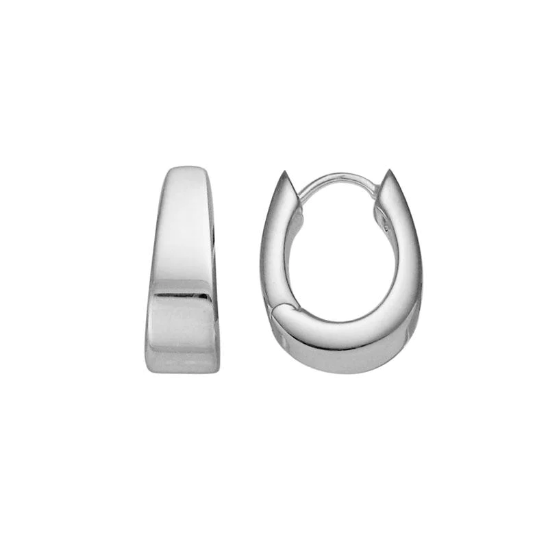 Sterling Silver Tapered Hoop Earrings, Sterling silver, Long's Jewelers