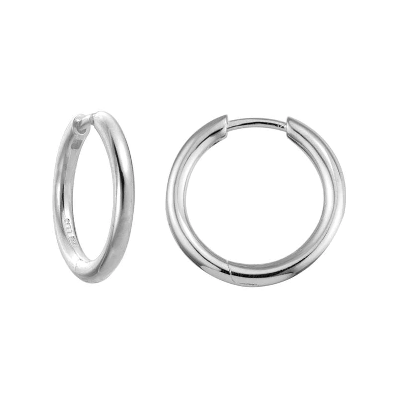 Sterling Silver Thin Round Hoop Earrings, Sterling silver, Long's Jewelers