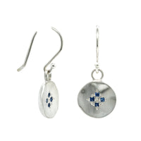 Adel Chefridi Sterling Silver Sapphire Dangle Earrings