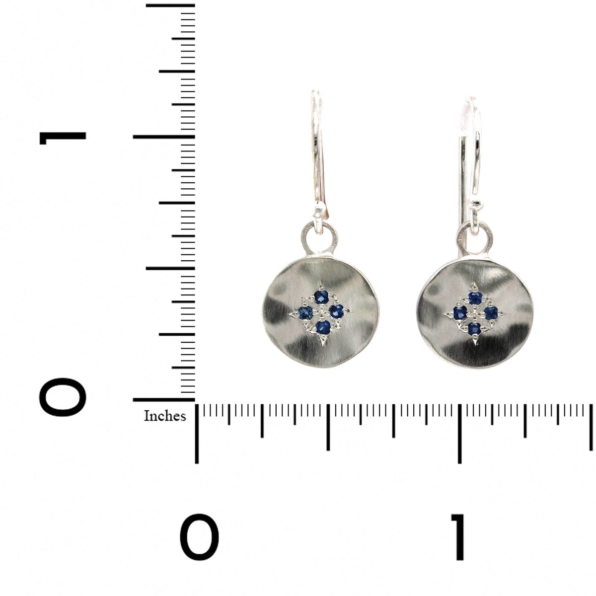 Adel Chefridi Sterling Silver Sapphire Dangle Earrings