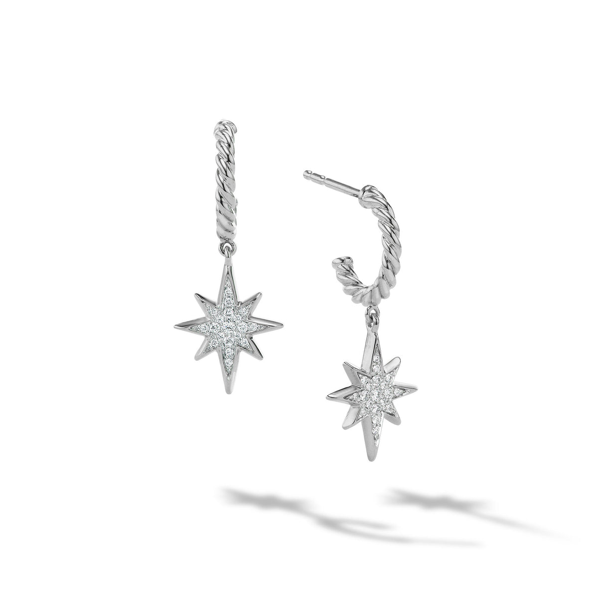 Cable Collectibles® North Star Drop Earrings Sterling Silver, Long's Jewelers