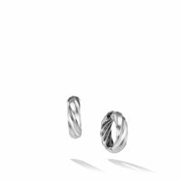 Cable Edge Hoop Earrings in Recycled Sterling Silver, Long's Jewelers
