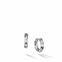 Cable Edge Huggie Hoop Earrings in Recycled Sterling Silver, Long's Jewelers