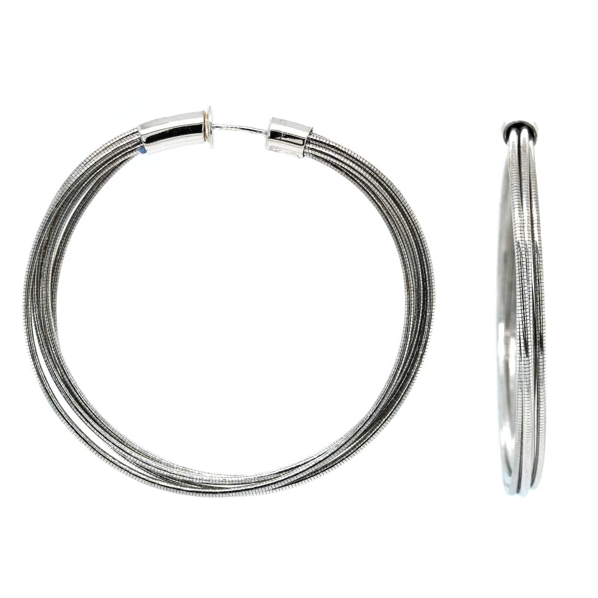 Sterling Silver Medium Spring Hoop Earrings