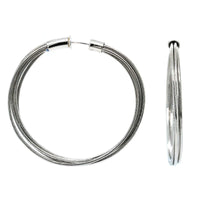Sterling Silver Medium Spring Hoop Earrings