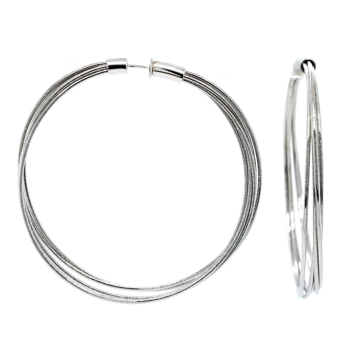 Sterling Silver Large Spring Hoop Earrings