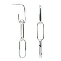 Sterling Silver Triple Paperclip Drop Earrings