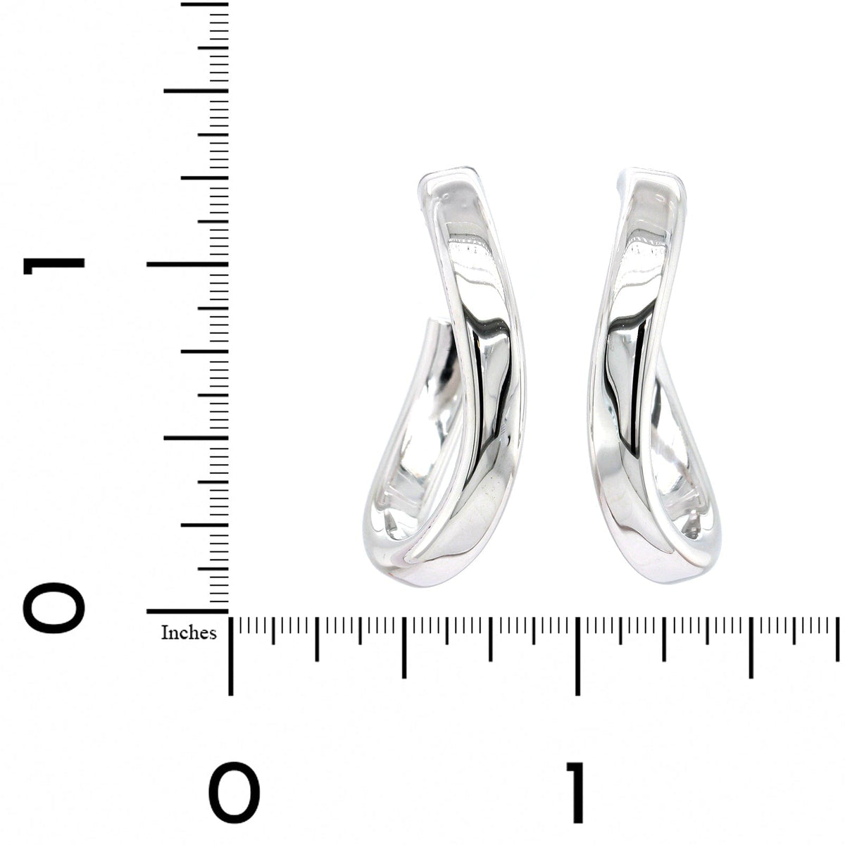 Sterling Silver Thick Wave Hoop Earrings