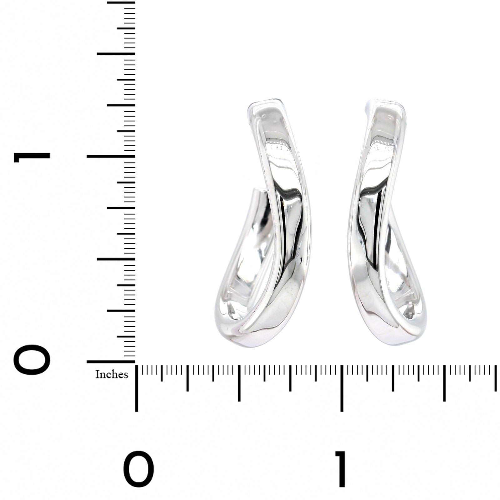 Sterling Silver Thick Wave Hoop Earrings