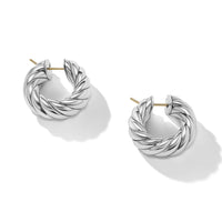 Sculpted Cable Hoop Earrings in Sterling Silver