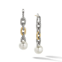 DY Madison® Pearl Chain Drop Earrings in Sterling Silver with 18K Yellow Gold