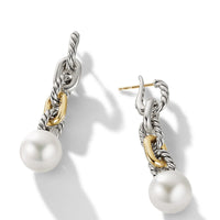 DY Madison® Pearl Chain Drop Earrings in Sterling Silver with 18K Yellow Gold