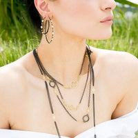 Armenta Sterling Silver and 18K Yellow Gold Diamond Hoop Earrings