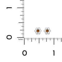 Sterling Silver Citrine Flower Studs