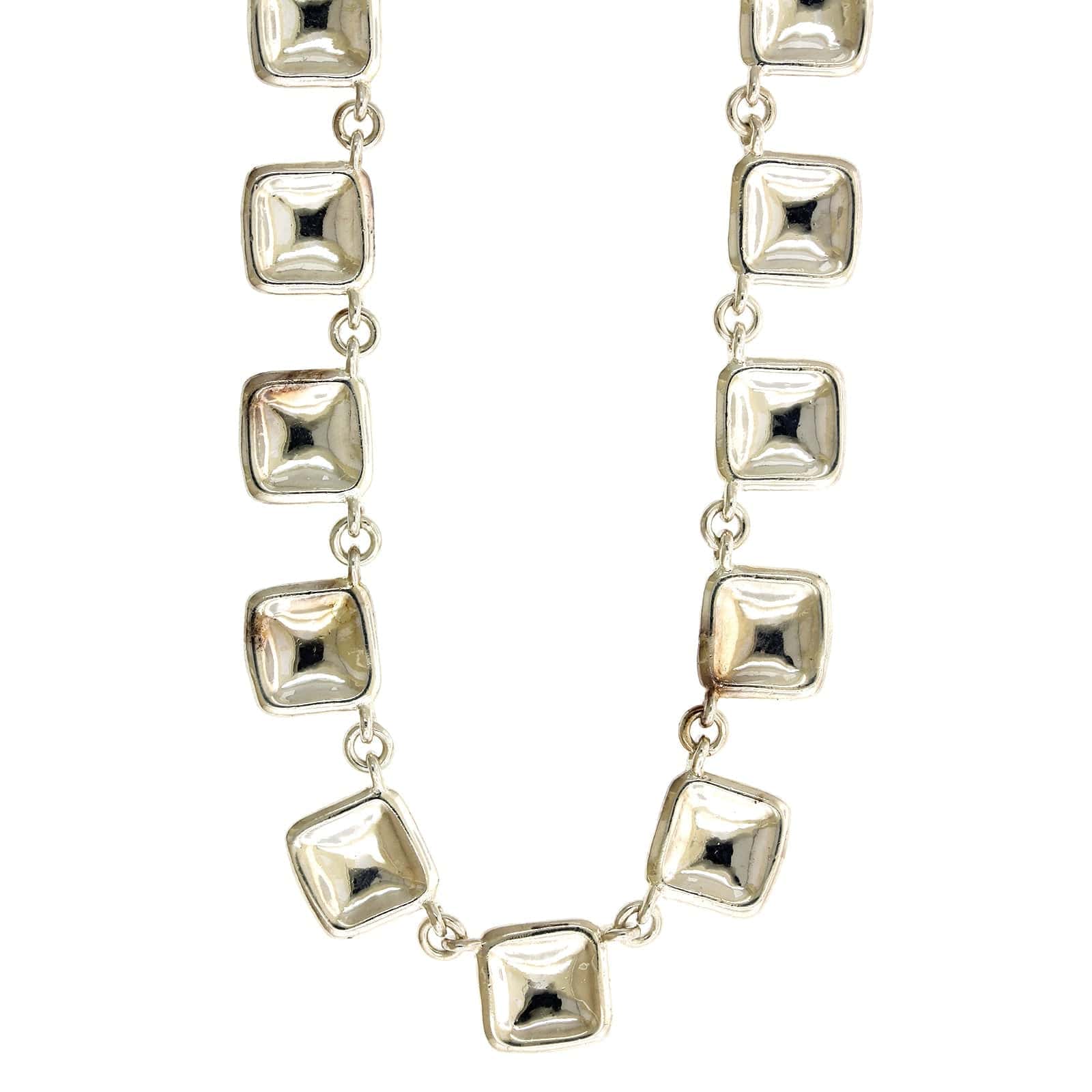 Sterling Silver Sahara Pillow Hammered Necklace