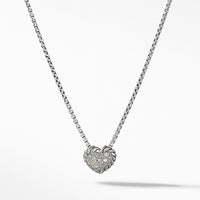 Petite Pave Heart Pendant Necklace with Diamonds