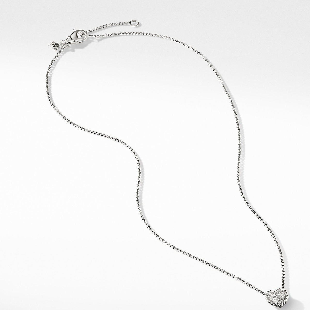 Petite Pave Heart Pendant Necklace with Diamonds