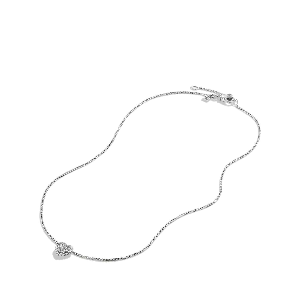 Petite Pave Heart Pendant Necklace with Diamonds
