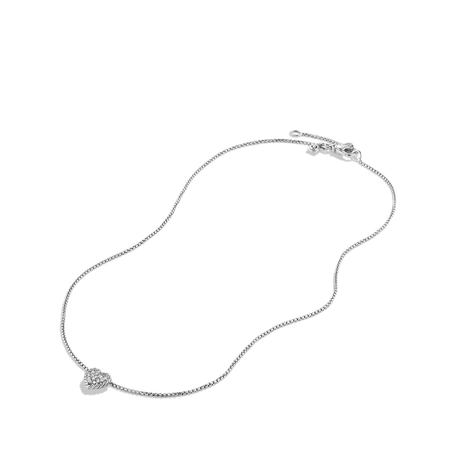 Petite Pave Heart Pendant Necklace with Diamonds