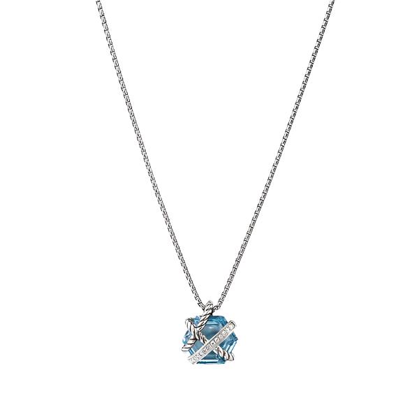 Necklace with Blue Topaz and Diamonds