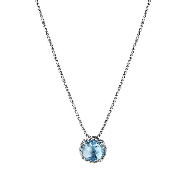 Chatelaine Pendant Necklace with Blue Topaz