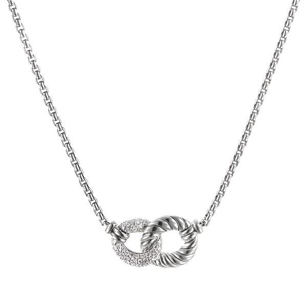 Double Link Necklace with Diamonds