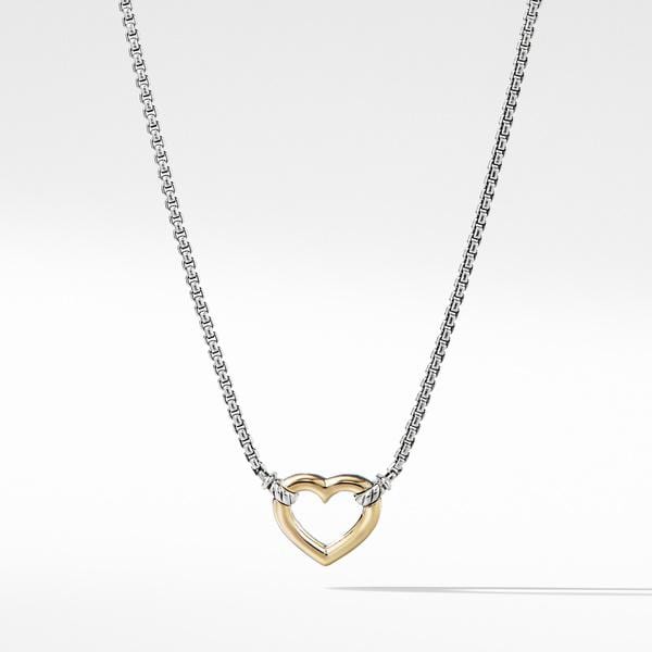Heart Station Necklace with 18K Gold