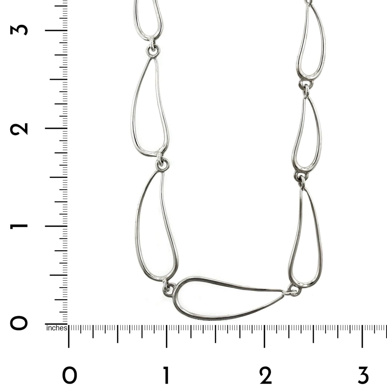Sterling Silver Open Teardrop Necklace