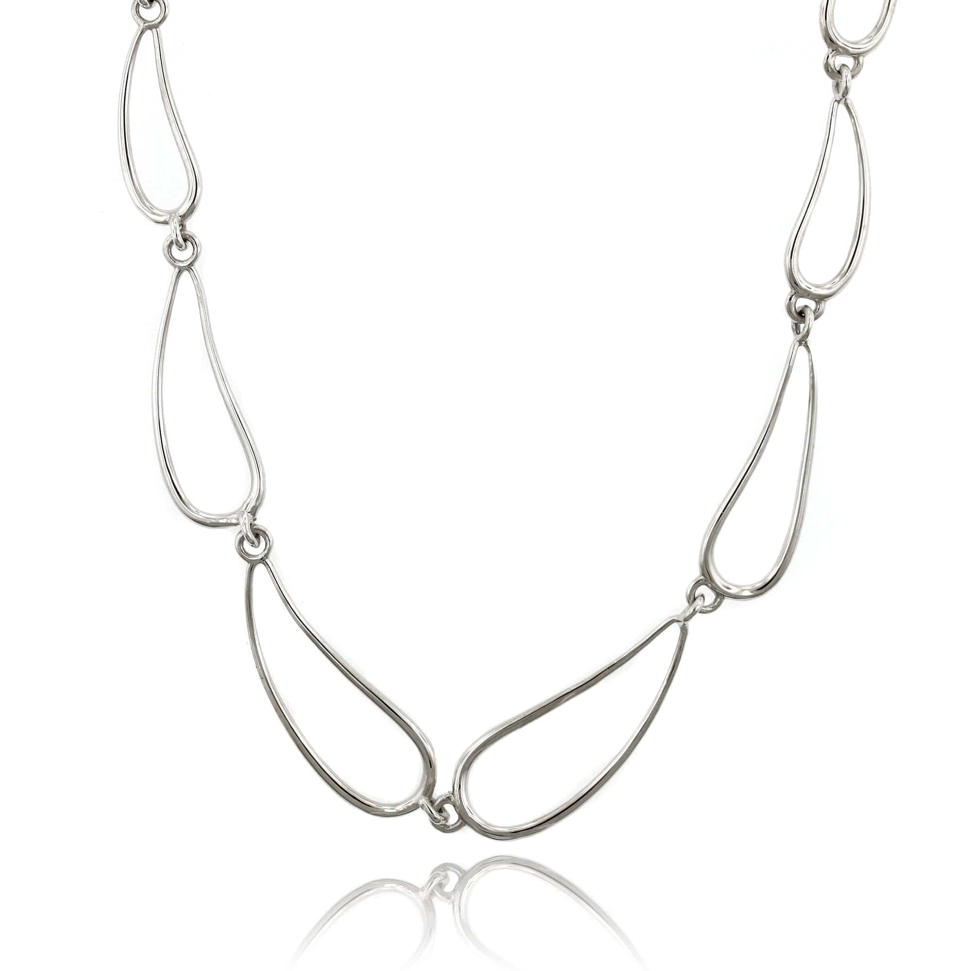 Sterling Silver Open Teardrop Necklace