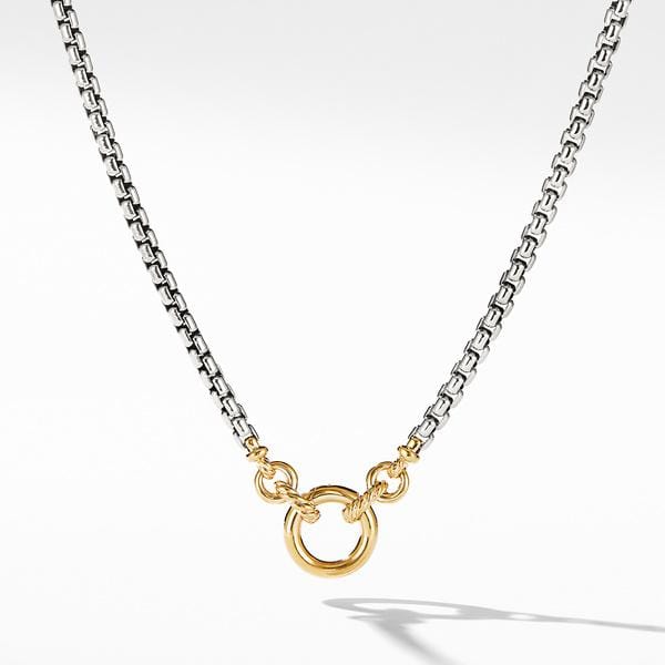Amulet Vehicle Box Chain Necklace with 18K Yellow Gold