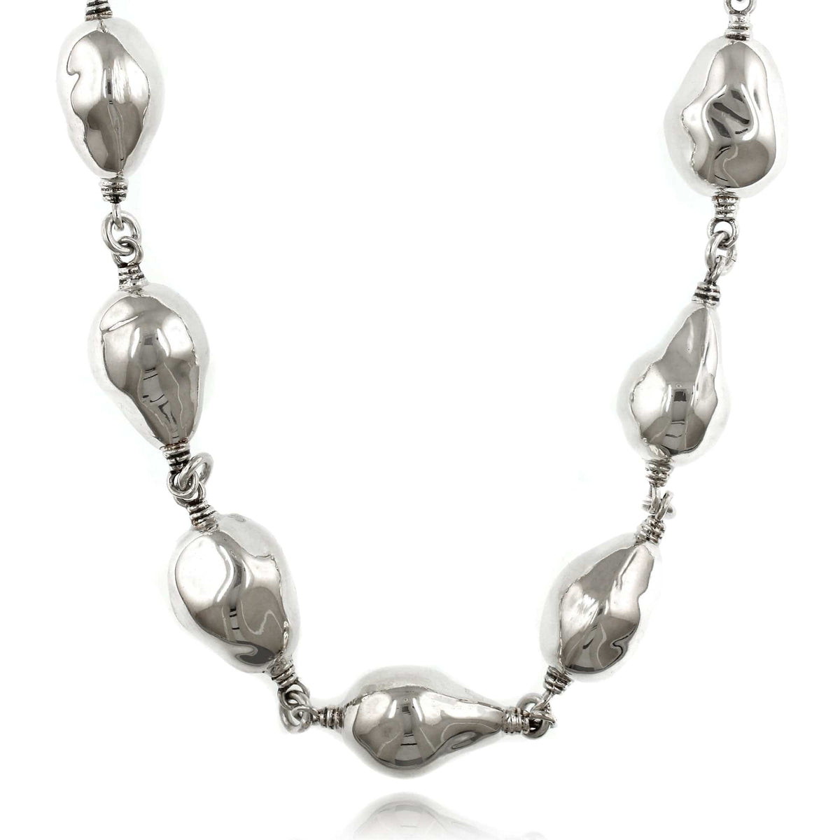 Sterling Silver BaroQue Bead Necklace