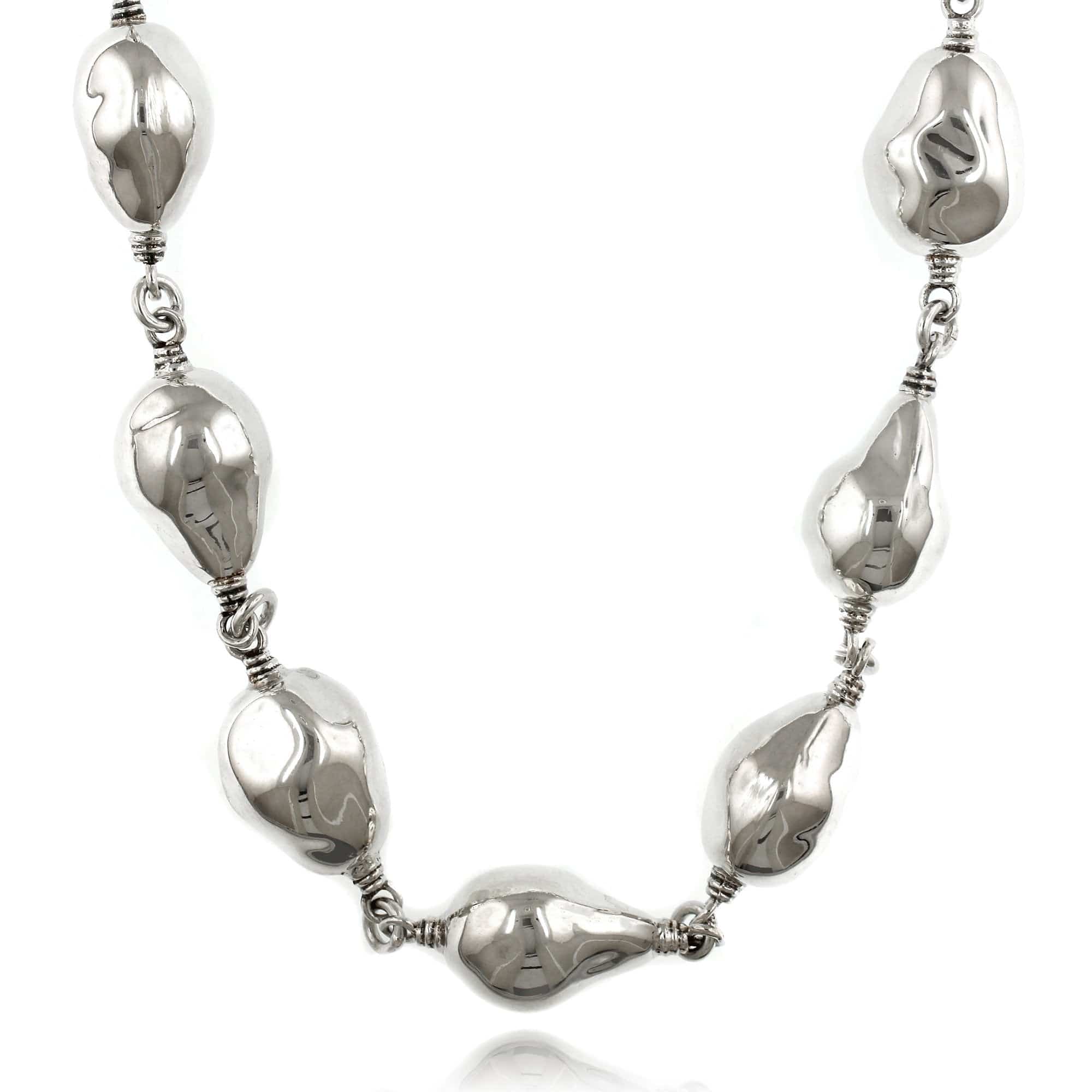 Sterling Silver BaroQue Bead Necklace