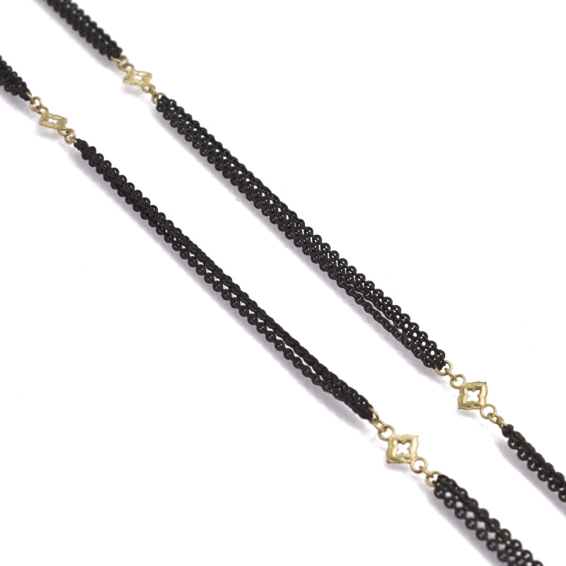 18K Yellow and Sterling Silver 36" 3 Strand Cable Chain